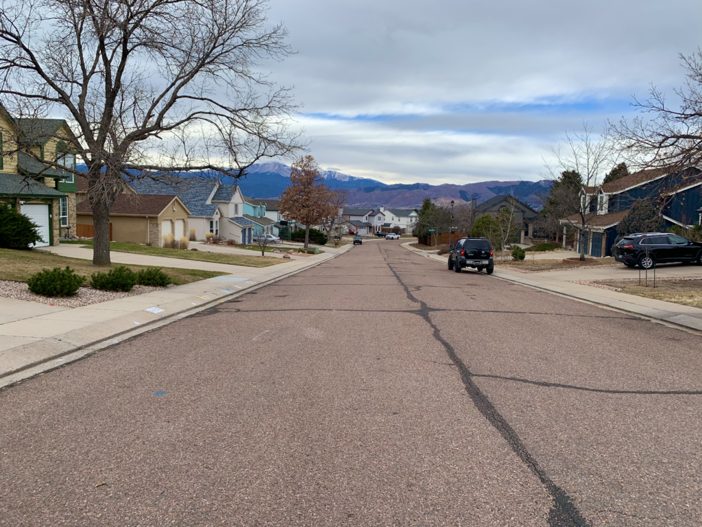Street view in Briargate neighborhood, Colorado Springs