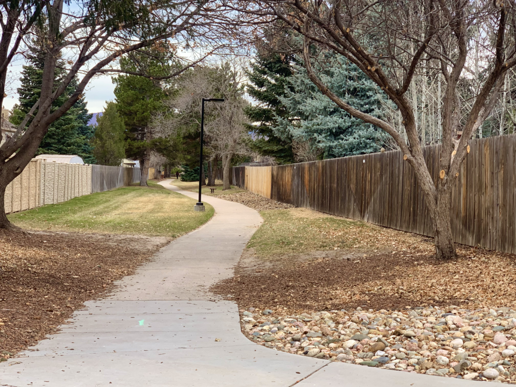 Walking path located in Briargate neighborhood, Colorado Springs